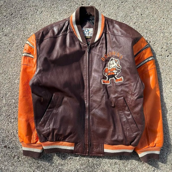 mirage Other - vintage 90s cleveland browns genuine leather jacket